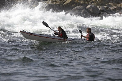 DoubleShot double kayak by nigel foster in waves Sweden