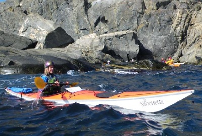 Kristin Nelson paddles Silhouette in Sweden